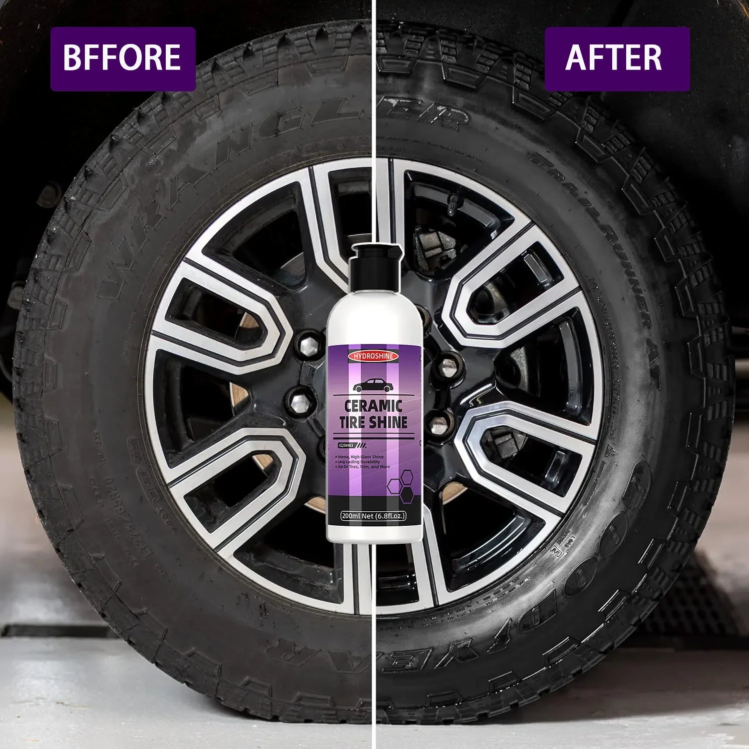Ceramic Tire Shine Gel — tire and trim care product for cars