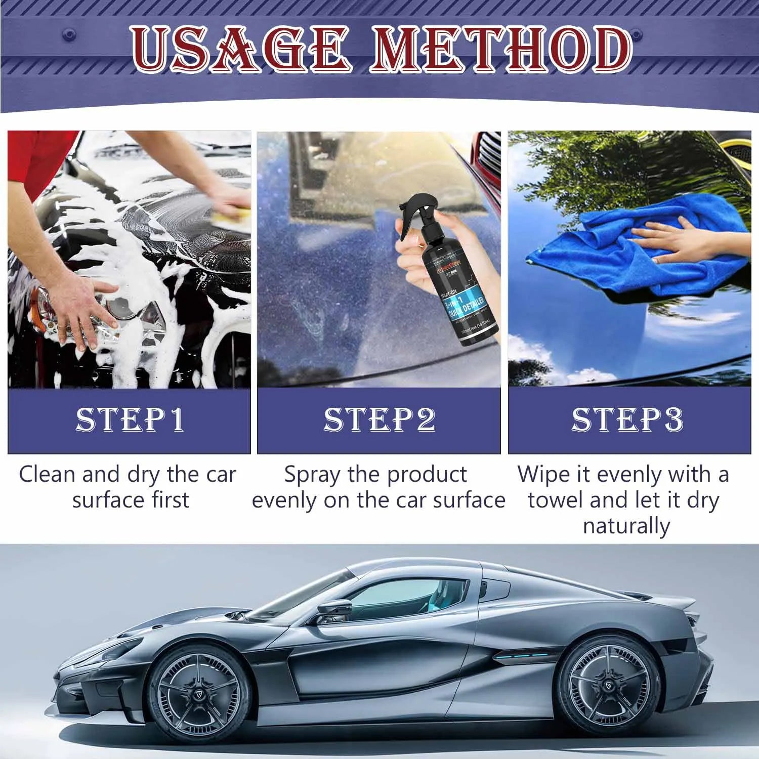 3-in-1 Quick Detailer Ceramic Spray — ceramic coating spray for car paint protection
