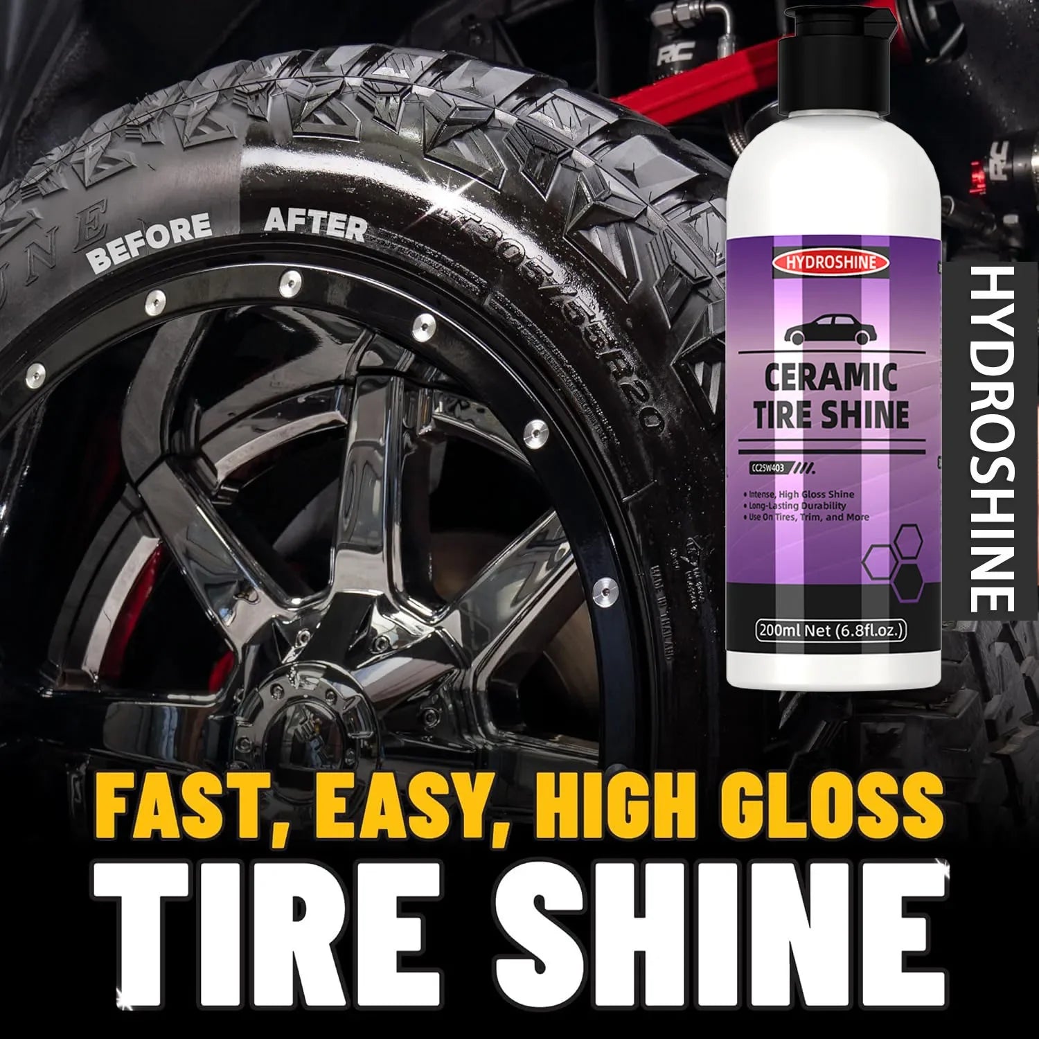 Ceramic Tire Shine Gel — tire and trim care product for cars
